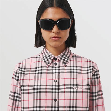 pink logo burberry t-shirt|pink burberry check shirt.